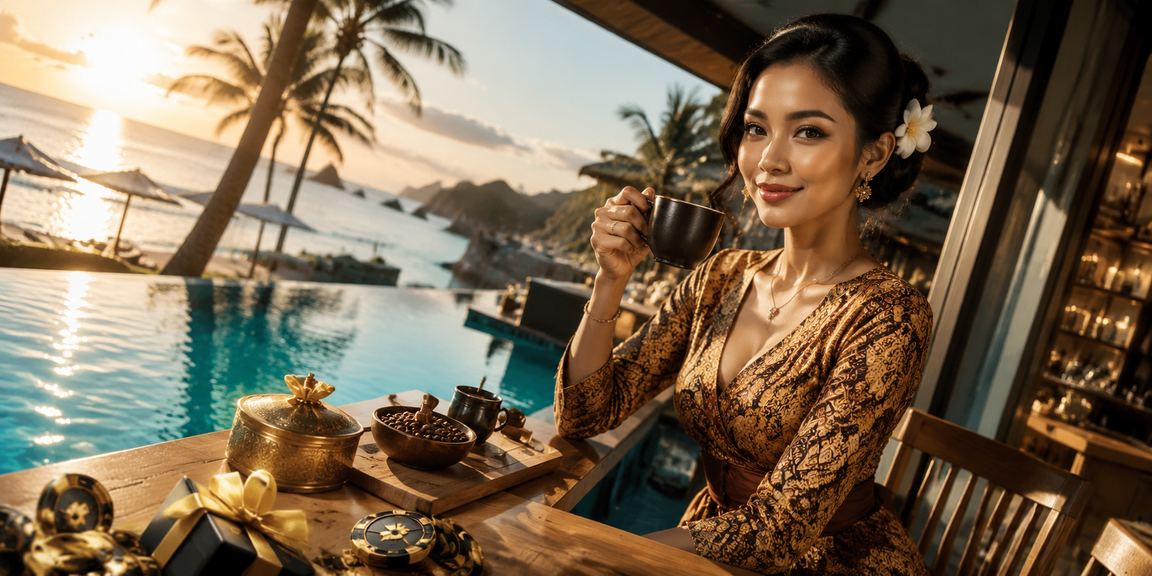 Suasana kafe entertainment dengan platform casino online yang bisa diakses sambil minum kopi