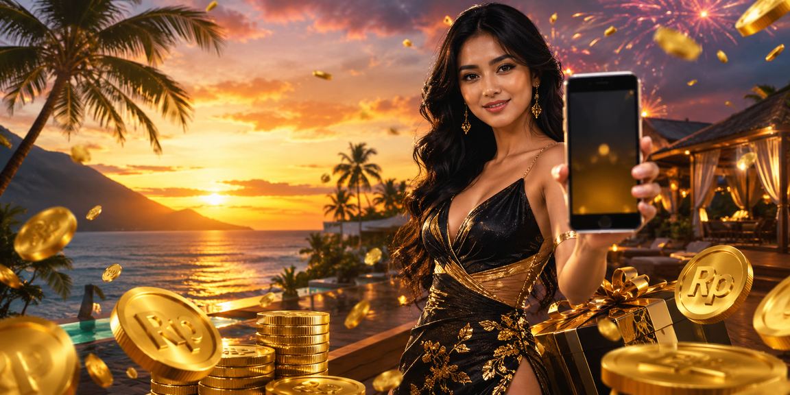 Pengunjung festival menikmati permainan casino di ponsel dengan suasana ramai dan meriah